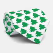 Moderne kerstboompatronen groen en wit stropdas (Opgerold)
