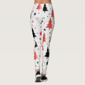 Moderne kerstboompatroonlegging met sterren leggings (Achterkant)