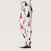 Moderne kerstboompatroonlegging met sterren leggings (Links)