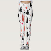 Moderne kerstboompatroonlegging met sterren leggings (Voorkant)