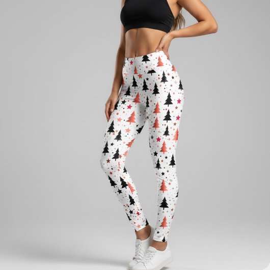 Moderne kerstboompatroonlegging met sterren leggings