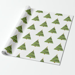 Moderne kerstboompatroonpapier cadeaupapier