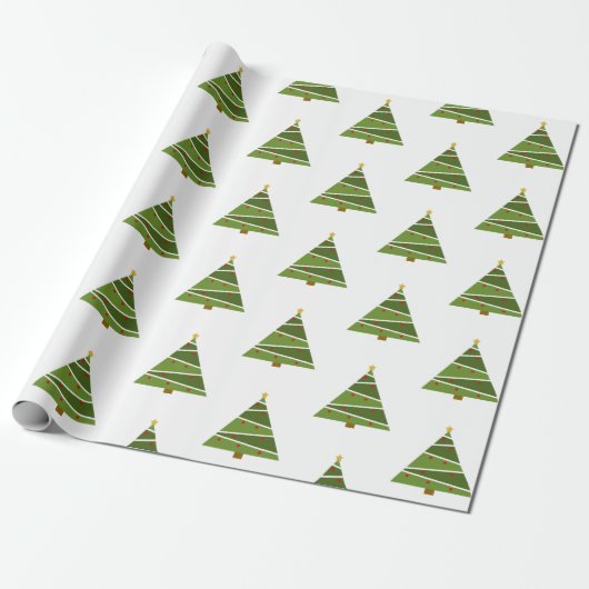 Moderne kerstboompatroonpapier cadeaupapier (Uitgerold)