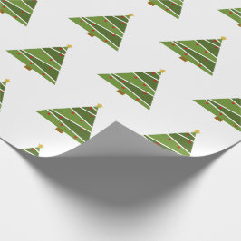 Moderne kerstboompatroonpapier cadeaupapier