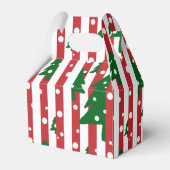 Moderne kerstboomroen groen gestreept patroon bedankdoosjes (Achterkant)