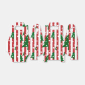 Moderne kerstboomroen groen gestreept patroon bedankdoosjes (Uitgevouwen)
