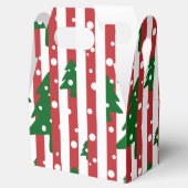 Moderne kerstboomroen groen gestreept patroon bedankdoosjes (Geopend)