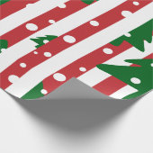 Moderne kerstboomroen groen gestreept patroon cadeaupapier (Hoek)