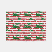 Moderne kerstboomroen groen gestreept patroon fleece deken (Voorkant (Horizontaal))