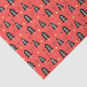 Moderne kerstboomroodkleuren - Oranje kleurenpatro Tissuepapier (Detail)