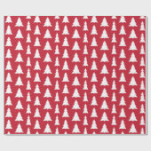 Moderne kerstboomroodometrische patronen cadeaupapier (Vlak)