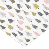 Moderne kerstboomroze goudgrijze kerst korte tafelloper (Hoek)