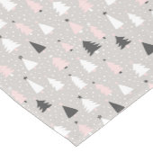 Moderne kerstboomroze zwarte feestdag korte tafelloper (Hoek)