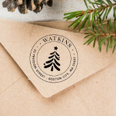 Moderne kerstboomruitadres  zelfinktende stempel