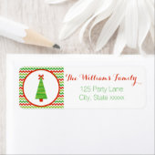 Moderne kerstboomruitadreslabel etiket (Insitu)