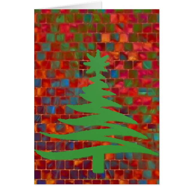 Moderne kerstboomstencil — groen afdrukken (Voorkant)