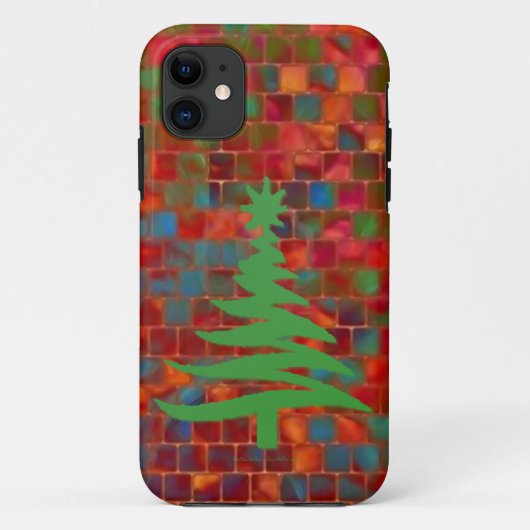 Moderne kerstboomstencil — groen afdrukken Case-Mate iPhone case (Achterkant)