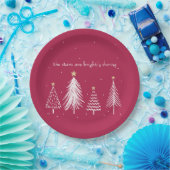 Moderne kerstboomsterren - Rood, wit, goud, Papieren Bordje (Feest)