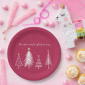 Moderne kerstboomsterren - Rood, wit, goud, Papieren Bordje (Feest)