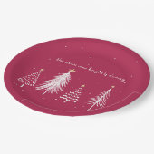 Moderne kerstboomsterren - Rood, wit, goud, Papieren Bordje (Gekanteld)