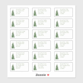 Moderne kerstboomstructuur Individuele naam en adr Sticker