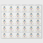 Moderne kerstboomstructuur Ornament op maat Cadeaupapier (Vlak)