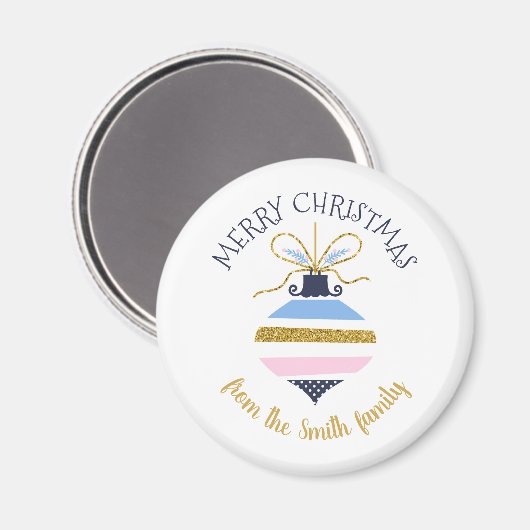 Moderne kerstboomstructuur Ornament op maat Magneet (Voorkant / Achterkant)