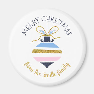 Moderne kerstboomstructuur Ornament op maat Magneet