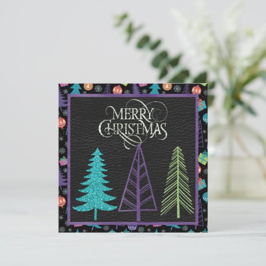 Moderne kerstboomstructuur — platte Kaart (Staand voorkant)