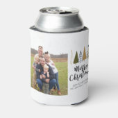 Moderne kerstboomvakantiekaart blikjeskoeler (Blikje Achterkant)