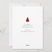 Moderne kerstboomvakantiekaart feestdagenkaart (Achterkant)