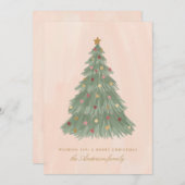 Moderne kerstboomvakantiekaart feestdagenkaart (Voorkant / Achterkant)