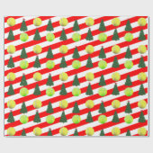 Moderne kerstboomval uit Tennis Cadeaupapier (Vlak)