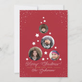 Moderne kerstboomverkouveling | 4 Aangepaste foto' Feestdagenkaart (Voorkant)