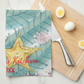 Moderne  kerstboomversierdatum aangepaste kerstbom theedoek (Quarter Fold)