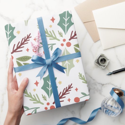 Moderne kerstboomvloed cadeaupapier (Geschenken)