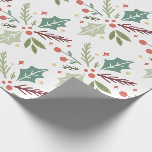 Moderne kerstboomvloed cadeaupapier (Hoek)