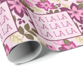 Moderne kerstbotanische Fa La La La La La Cadeaupapier (Rol Hoek)