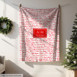 Moderne kerstbrief cadeau voor haar fleece deken
