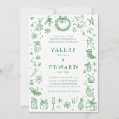 Moderne kerstbruiloft kaart (Voorkant)