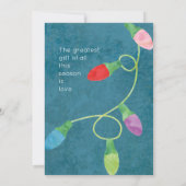 Moderne kerstbruiloft met vakantielichten aankondiging (Achterkant)