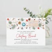 Moderne kerstbrunch feestelijke Feestdagen Kaart (Staand voorkant)