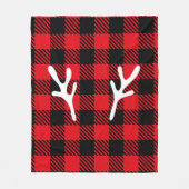Moderne kerstbuffels, rood patroon bij herten fleece deken (Voorkant)