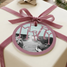 Moderne Kerstcadeau Foto Label