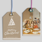 Moderne Kerstcadeau-label met eigen foto Cadeaulabel
