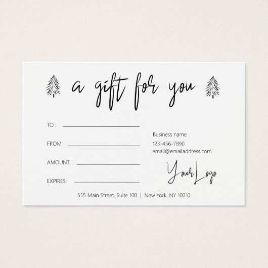 Moderne kerstcadeau met Logo Visitekaartje (Voorkant)