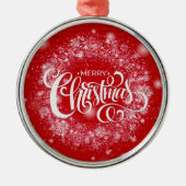 Moderne kerstcadeau metalen ornament (Voorkant)