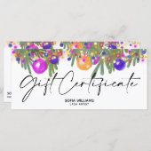 Moderne kerstcadeaubon met glitter (Voorkant / Achterkant)