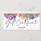 Moderne kerstcadeaubon met glitter (Voorkant)