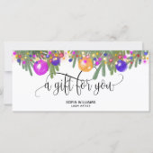 Moderne kerstcadeaubon met glitter (Voorkant)